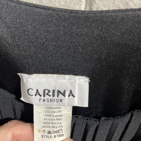 vintage black pleated top blouse - Picture 7 of 7